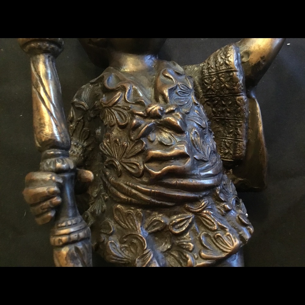 African Tribal Heavy Bronze Statue Sculptures 15” - Picture 6 of 8
